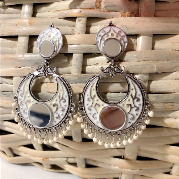 Boho Style Multicolor Tibetan Silver Earrings - Picture 4 of 8